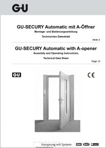 Montage Bedienungsanleitung GU Secury Automatic mit A-Öffner